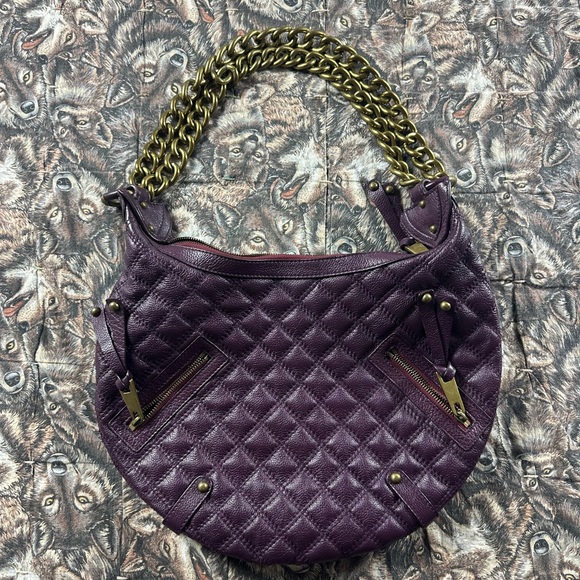 Marc Jacobs Quilted Purple Shoulder Bag with Gold Chain - Picture 1 of 7